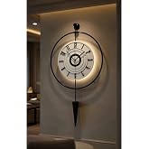 MetaQuartz Aksesuar Masippi Siyah-Beyaz- BlackFred - Pilli Led - Metal Dekoratif Duvar Saati siyah-beyaz masippi 50 x 90
