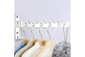 Plegable Perchero de Pared, MEIJO Gancho Percha Ropa Plegable Colgador Antideslizante para Cuarto, Baño, Balcón (Plata)