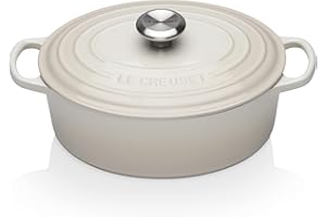Le Creuset Signature Enamelled Cast Iron Oval Casserole Dish With Lid, 27 cm, 4.1 Litre, Meringue, 21178277164430