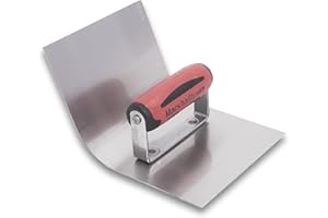 Marshalltown truelle ronde courbée vers l'extérieur, manche Durasoft, R 38 mm, acier inoxydable, dimensions : 114x152 mm