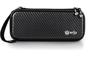 NYXI Carbon One Carry Case, Switch Case avec 24 cartouches de jeu, compatible Hyperion/Athena, Joy-pad, Joy-Cons et beaucoup plus grands - léger et résistant aux chocs, Noir , Étui de transport