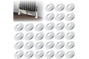 Hohitenz Lot de 30 Rosettes pour Tuyaux de Chauffage Cache-tuyaux pour Radiateurs Rosettes Blanches pour Habillage de Tuyaux de Chauffage Cache-tuyaux en PVC Ø 20 mm Cache Tuyaux Chauffage Sol et Mur