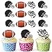 Produktbild vorgeschnittenen American Football schwarz Helm - Essbare Cupcake Topper/Kuchen Dekorationen (12 Stück)