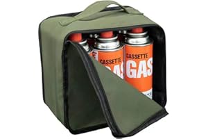 Besttoolifes Outdoor Gas Tank Storage Bag Canvas Protective Cover Weatherproof Breathable Camping Canister Holder For 6 Long 8 Flat Canisters Green