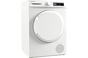 Daewoo T8HT1WA3DE Wärmepumpentrockner, C, 8 kg, Programmknebel und SoftTouch-Bedienung mit LED-Display, 15 Programme, Trommelinnenbeleuchtung, Weiß