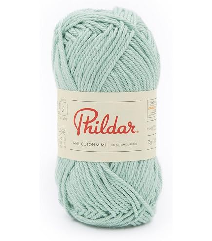 Lot De 5 Pelotes De Coton Phildar Perle 5 - Vert Menthol - Aiguille N°2 - Neuf
