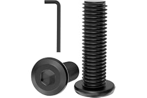 GUEEYUAW 30 Pièces M4 x 12 mm Noir Vis Hexagonales à Tête Plate 304 Acier Inoxydable A2 V2A Avec Clé Hexagonale Peut être Utilisé à l'extérieur