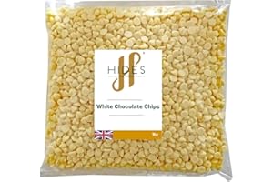 Hides Fine Foods - White Chocolate Chips -1kg - GMO - Free - Suitable for Vegetarians - Baking - Desserts - Cookies - Ganache - Muffins - Cakesicles - Cakes - Cupcakes -Tempering - Chocolate Mocha