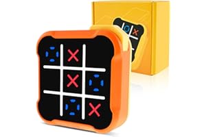 BUTORY Tic-Tac Toe Elektronisch Toe Bolt Spiel 3-In-1 Handheld Spielkonsole Klassisches Lernspielzeug Puzzlespielkonsole Tragbare Reisespiele Portable Toy Board Games for Kids and Adults (orange) ﻿