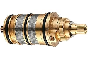 RANRAO Cartucho de ducha de repuesto, cartucho termostático de 20-50 ℃, kit de reparación de barra de válvula, cartucho de control de temperatura constante, mezcladores termostáticos integrados de latón,