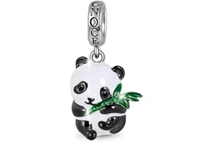 GNOCE Panda étreignant Bambou Pendentif Breloques En Argent Sterling Perles d'Animaux Breloque Fit Bracelet/Collier Cadeau De Noël Pour Femmes Filles