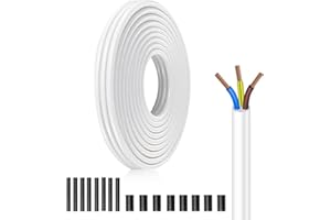 XINWANG Cavo Elettrico H05VV-F 3X1,5 mm² Bianco - 5 Metri Con Rame Multifilare E Isolamento PVC - Cavo Per Elettrodomestici Resistente All'Umidità Per Cucina, Lavatrici E Impianti Domestici Sicuri