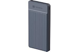 Portronics Luxcell B12 10,000mAh 12W Power Bank, Ultra Slim Power Bank with USB-A Output Port & Dual Input Ports (Micro & Type C) BIS Certified Type C Cable Included Made in India(Dark Blue)