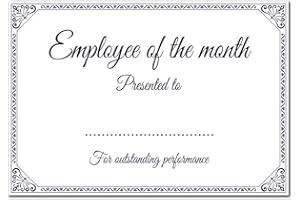 FELICITAS Employee of The Month Certificate - Blank Fill-in Paper Presentation Award - Pack of 24 - co-Worker Appreciation - A5 Size Eco-Friendly - Made in UK