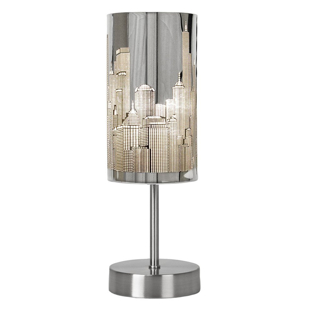 Modern Chrome Touch Table Lamp with New York Skyline Shade: Amazon.co.uk: Lighting Table Lamps Village Nyc Table Lamps Village Nyc Modern Chrome Touch Table Lamp with New York Skyline Shade: Amazon.co.uk: Lighting