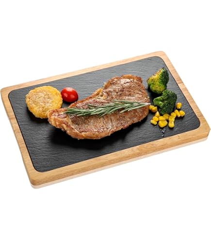 Planche à Servir Westmark – Bambou Et Ardoise Naturelle – 23x9 Cm – Poignée Intégrée – Pour Tapas, Fromage, Apéritifs – Style Rustique élégant