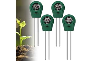 GAOUTO 4 Stück Boden Feuchtigkeitsmessgerät für Pflanzen, 3 in 1 Feuchtigkeitsmesser Pflanzen, Bodenmessgerät mit PH/Temperatur/Licht, Geeignet für Gartenarbeit, Rasen, Garten, Landwirtschaft
