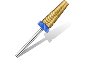 CGBE Fresas Torno para Uñas, 5 en 1 puntas de carburo de tungsteno para fresadora de uñas, puntas de lima de uñas de tungsteno, puntas profesionales de 3/32'' para uñas eléctricas