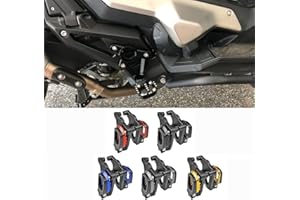 XX ecommerce Motorrad Aluminium Falten Rückseite Fußrasten Fußstützen Pedale Passagier für X ADV XADV 750 2017-2020 17 18 19 20(Schwarz)