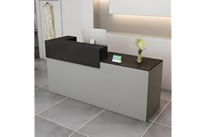 CCUKTFN Empfangstheke, Empfangstresen, Rezeption mit Schublade und offenen Regalen, 100–240 cm Rezeptionstheken, modern für Büro, geeignet für Salons, Büros, Lobbys, Einzelhandelsgeschäfte