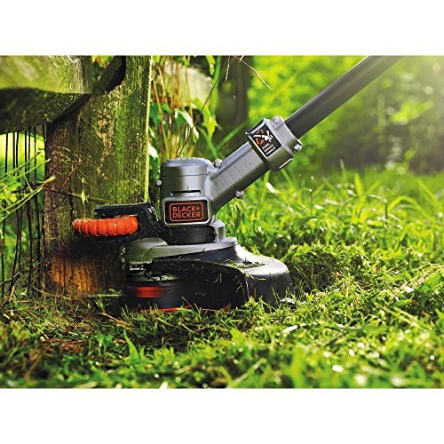 Black+Decker 18V 4.0Ah Akku-Rasentrimmer, Motorsense, Rasenkantenschneider mit Führungsrad, 30cm Schnittbreite, STC1840, schwarz orange - 5