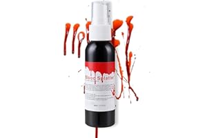 SANTIAONIU Kunstblut-Set, 60 ml Kunstblutspray, Abwaschbares Kunstblut für Halloween, Make-up für Kostüm, Zombie, Vampir Cosplay, Verkleidung, Spray