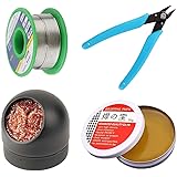 Soldering Iron Tip Cleaner, Micro Shear Wire Cutter Pliers, Solder Flux Paste, Solder Wire Lead Free, 4 PCS Solder Tool Set, 