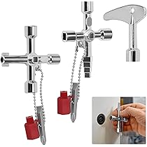 CHIAVE MULTIUSO PER CASSETTE DI CONTATORI ENEL ACQUA GAS LUCE, Chiave Quadrata C