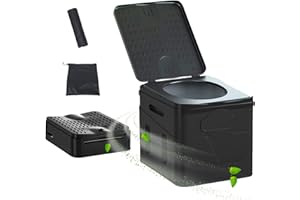 RUYI Toilettes de camping - Portable - Stable jusqu'à 150 kg - Pliable - 32 x 27 x 30 cm - Compact - Pour randonnée, camping, voyage, bateau, jardin