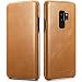 Produktbild Mobiskin Samsung Galaxy S9+ Tasche | Case mit Echt-Leder Außenseite für S9 Plus | SM-G965 | Schutz-Hülle seitlich aufklappbar | Ultra-Slim Cover | dünne Handy-Hülle | Etui | Hell-Braun Vintage