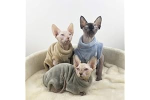 TENGTUD Kleidung für Katzen ohne Haar, Sphynx/Herbst und Winter, Flanellmantel.