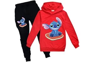 Proxiceen Stitch - Sudadera con capucha y diseño de dibujos animados para niños y niñas