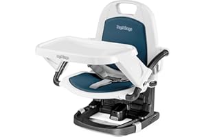 Peg Perego Rialto Alzasedia Pappa, Sedia Bimbi Portatile e Regolabile, Chiusura Compatta, Vassoio Rimovibile, Seggiolone da Viaggio per Bambini da 6 Mesi a 3 Anni (0-15 kg), Petrolio