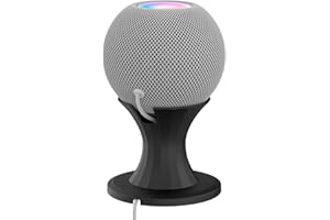 HUAYUWA Black Circular Wall Mount Bracket Audio Stand Holder Compatible with Homepod Mini Smart Audio with Built-in Cable Management