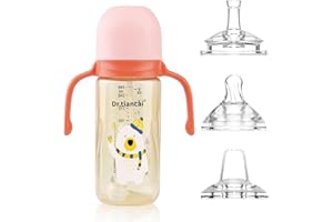 NOHLERLIFE Tazza con beccuccio per bambini dai 6 mesi in su, tazza antigoccia per bambini, tazza con cannuccia con manici, a prova di fuoriuscite, con beccuccio morbido a prova di perdite, con 3 tipi di beccucci