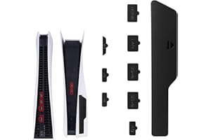 Sounce Dust Plug for PS5, 9 Pcs Dust Plug Kit, Slim Console, PS5 Silicone Plug Protector, Antidust Cover, Dustproof PlayStation 5 Disk/Digital Console Slim Game Accessories (Black)