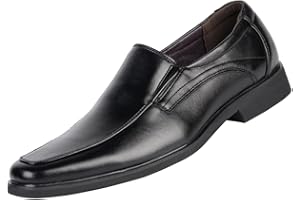 ENDORADORE Mens Formal Shoes Dress Loafers Slip-on Driving Shoes Square Toe Brogues Wedding Office Business Casual Loafer for Men