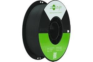 SOLEYIN Ultra PLA Matte Filament 1.75mm Schwarz, 3D Drucker Filament 1kg Hochgeschwindigkeit 30-300mm/s Umweltfreundliche, für die meisten 3D-Drucker Creality Ender K1 K1C K2 plus (Matte Schwarz)