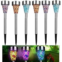 YARNOW Solar-Gartenleuchte Mosaik – Buntes Glas-Design, 13x13x10 Cm, Für Terrasse & Garten
