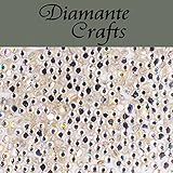 1000 x 1mm Clear Iridescent AB Round Diamante Loose Flat Back Rhinestone Nail Body Vajazzle Gems - created exclusively for Diamante Crafts