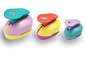 VSREI Creative Paper Punch, punzonatura a mano con motivo a foglia per progetti fai-da-te, creazione di biglietti per scrapbooking, dimensioni 24/16/9 MM, colore casuale