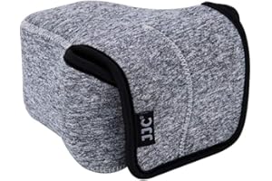 JJC Neoprenowy elastyczny miękki futerał do lustrzanek cyfrowych Canon EOS M50 M5 Fuji Fujifilm X-E4 X-S10 X-T30 X-T20 X-T10 X-A3 X-A2 X-M1 Sony a7C DSLR ultra lekki