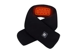 Qdreclod Écharpe USB Chauffant Électrique avec 3 Niveaux Température Réglable, Unisexe Chaud Coupe-Vent Foulard avec Poches, Parfait pour l'hiver Extérieur Intérieur
