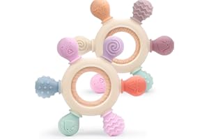 Okonkn gryzak dla niemowląt, pomoc przy ząbkowaniu, BPA-Free, silikonowe akcesoria dla chłopców i dziewczynek, zabawka dla niemowląt od 4 miesięcy+ B