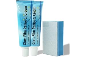 LUCKKY Car Glass Oil Film Cleaner,Glass Film Removal Cream,Glasölfilmentfernungspaste,Wasserfleckentferner Glas,Auto-windschutzscheiben-Ölfilmreiniger,Autoscheiben Ölfilmreiniger,Autoscheibenreiniger (2set)