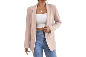 LIAOPUFUS Donna Blazer Slim Fit Maniche Lunghe Tuta con Risvolto Giacca da Ufficio Business con Tasche e Vari Colori Stile Casual Classico