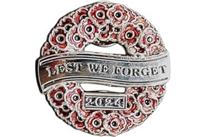YWZGJY Poppy Badges and Pins 2024 Remembrance Day Red Poppy Cross Wreath Garland Lest We Forget Pin Badge Brooch