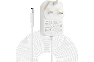 Wirafix 12V 3A Power Supply Adapter, AC/DC Adapter 100-240V 50/60Hz with 1.2 M Cable, 5.5mm x 2.1mm Openreach Power Cable for LED Strips/Security Camera Monitor/Wireless Routers/WIFI IP/Audio, White