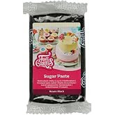 FunCakes Sugar Paste Sugar Paste, Raven Black, 250g | Easy to use, soft, flexible and mouldable, ideal for decorating cakes