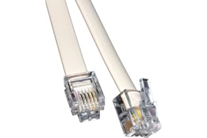 KENABLE ADSL Banda Acha Módem Cable RJ11 a RJ11 Teléfono Enchufe a Router Blanco 30 m [30 metros/30m]